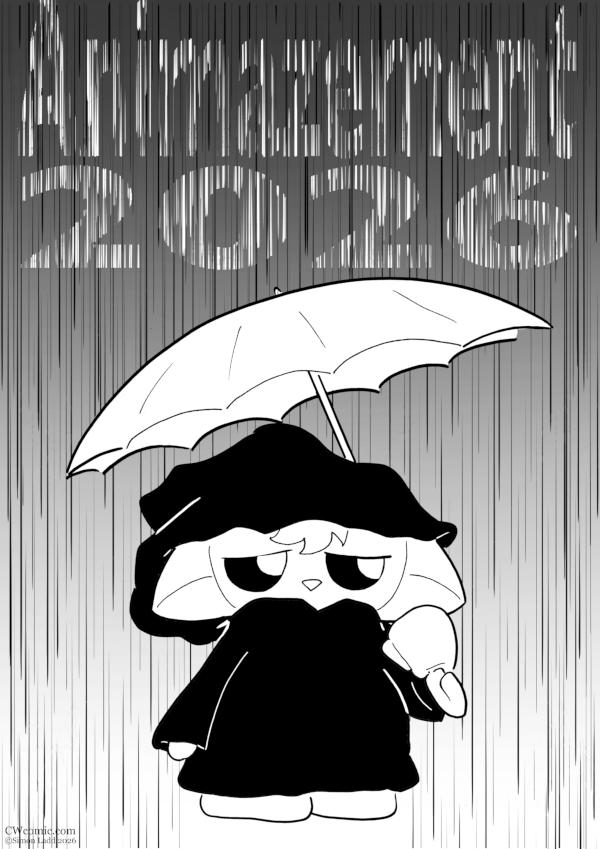 You are now conscious of the fact that Scribbles' umbrella is lopsided.  You're welcome.